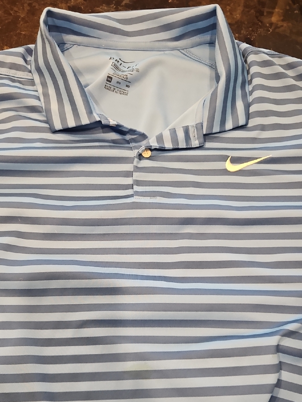 Nike Striped Polo in Light Blue & Gray